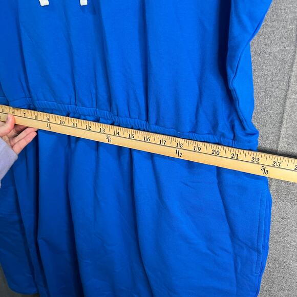 J Jason Wu Regular French Terry Short Sleeve Hoodie Dress Sapphire Size 2X - Picture 6 of 13